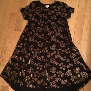 EUC Elegant Carly: Black & Gold high-low dress